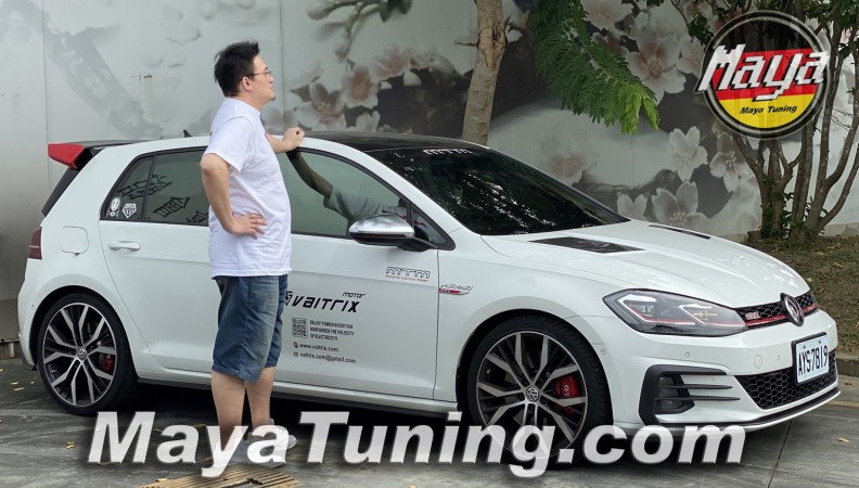 Maya 總部 搭改滾珠軸承變種 IS38 渦輪, 馬力機拉出 395whp 輪馬的 GTI 7.5 P , 我們不比快, 我們比誰車玩得久 ?
